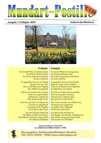Titelseite: Mundart-Postille 1 - Fr&uuml;hjahr 2024