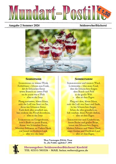 Titelseite: Mundart-Postille 2 - Sommer 2024