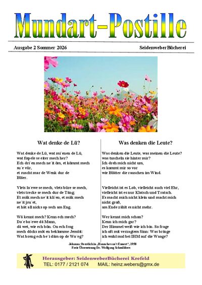 Titelseite: Mundart-Postille 2 - Sommer 2026