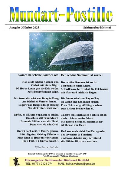 Titelseite: Mundart-Postille 3 - Herbst 2025