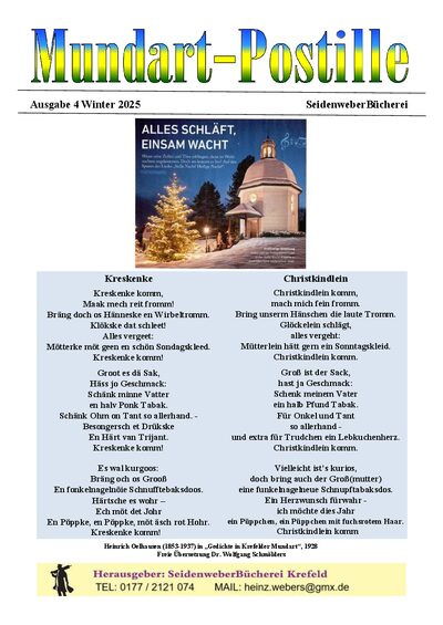 Titelseite: Mundart-Postille 4 - Winter 2025